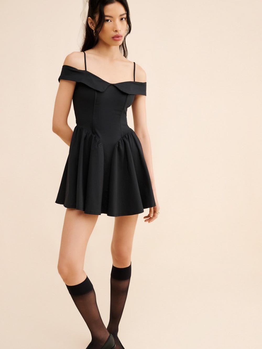 Urban outfitters Kimchi blue Beatrice Off-The-Shoulder Mini Dress with collar